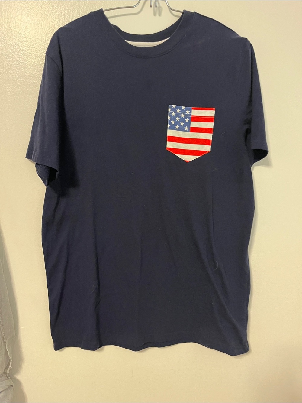 Fifth Sun Navy Short Sleeve Tee with American Flag Pocket